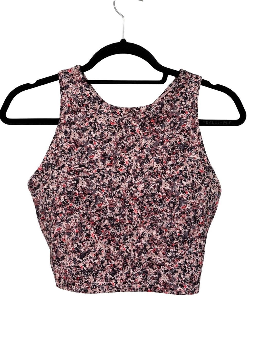 Athleta Conscious Crop Bra D-DD Cup Speckled Pink Multi - Size M